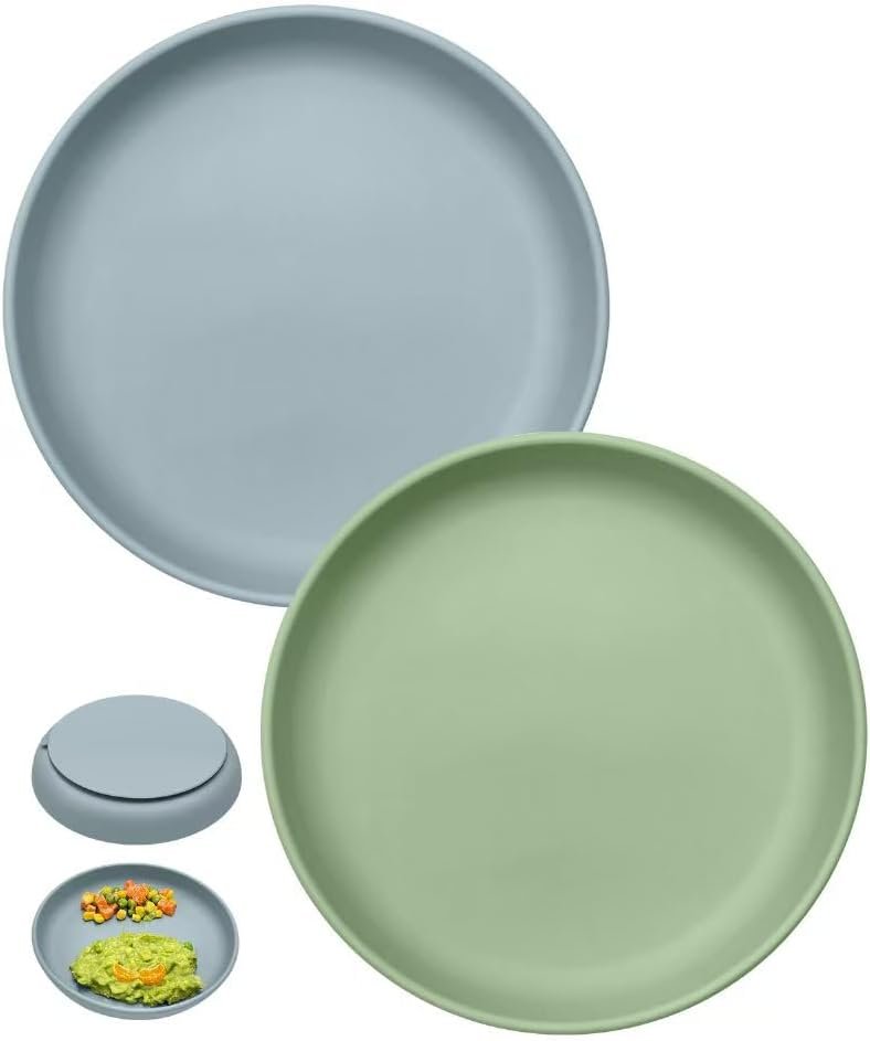Silicone Toddler Plates with Suction, Baby Dinner Dishes BPA Free
