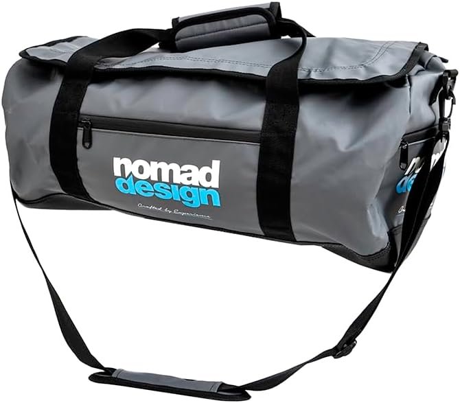Nomad Design 40L Duffle Bag – Water-Resistant Gear Bag for Fishing, Travel & Outdoors – Heavy-Duty Zippers, Shoulder Strap, Roll-Top Closure