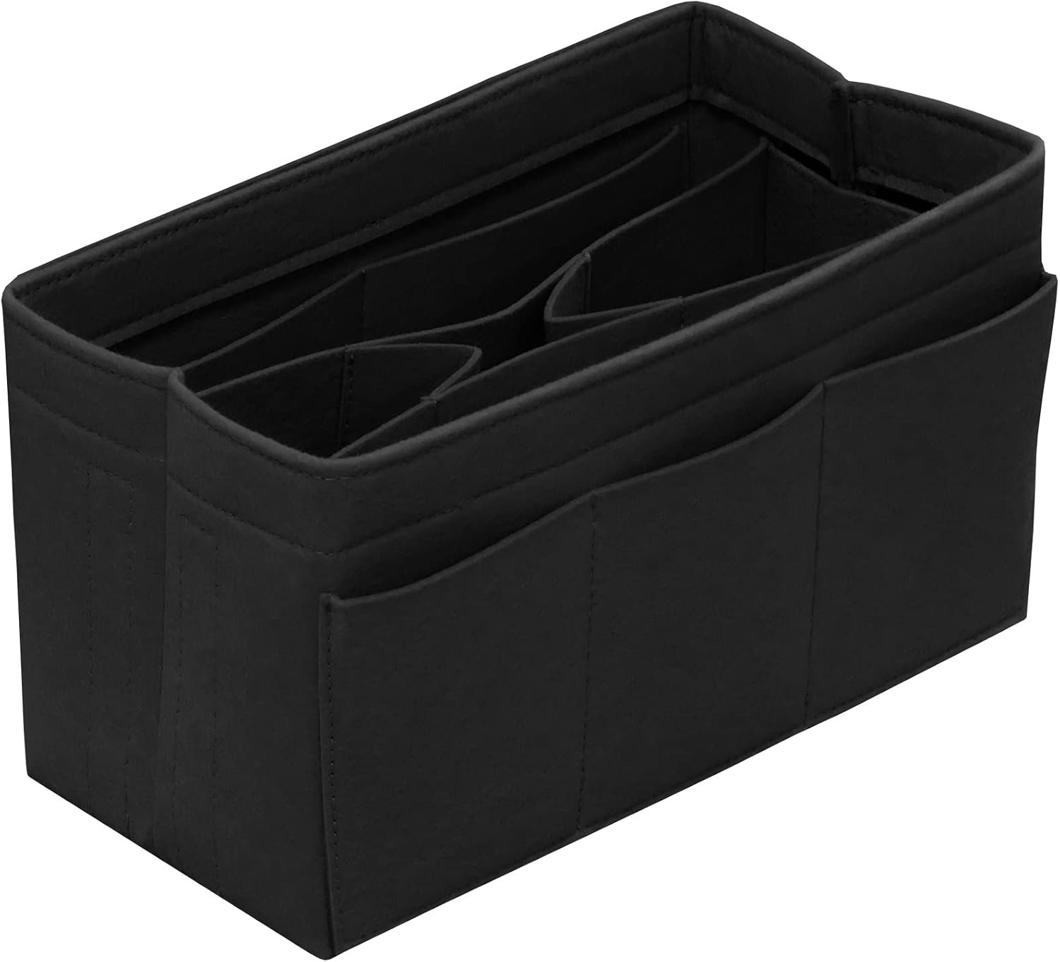 DailyPlus Purse Organizer Insert Felt Bag Organizer Handbag Organizer Insert Bag In Bag Organizer for Tote Purse Bag 14 Pockets Black Small