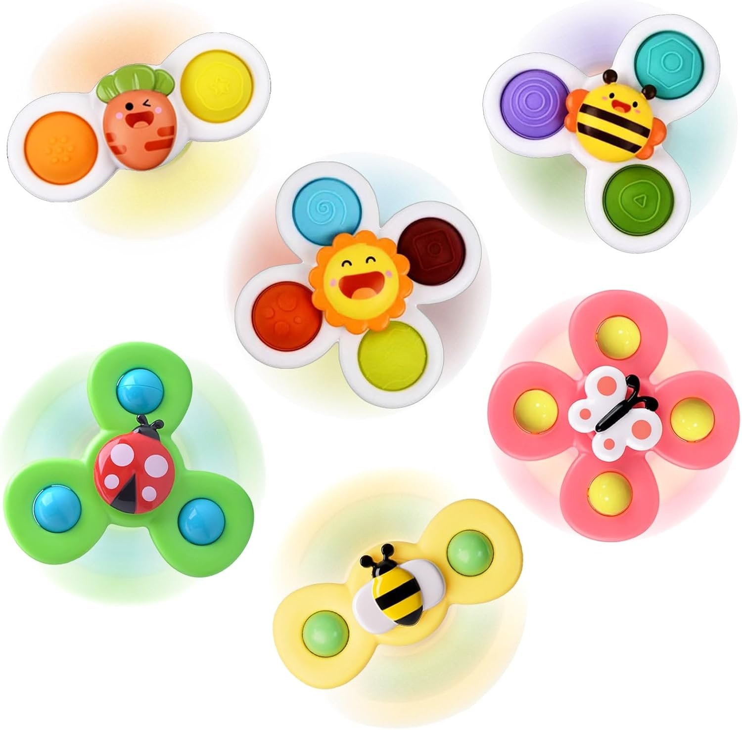Suction Cup Spinner Toy for Baby – Suction Cup Fidget Spinner Toys Bath Toys Window Spinning Top Baby Toys 12-18 Months Christmas Birthday Gifts for 1 2 3 Boys Girls Sensory Toys for Toddlers 1-3