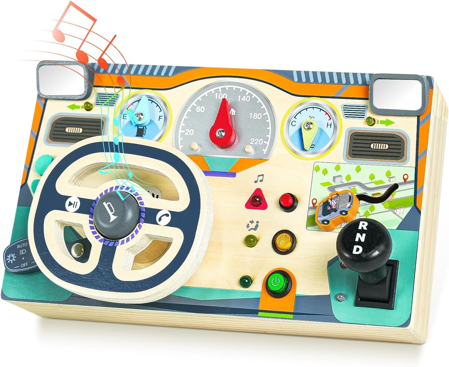 Busy Board for 1 2 3 Year Old, Montessori Toys Wooden Toddler Sensory Toy