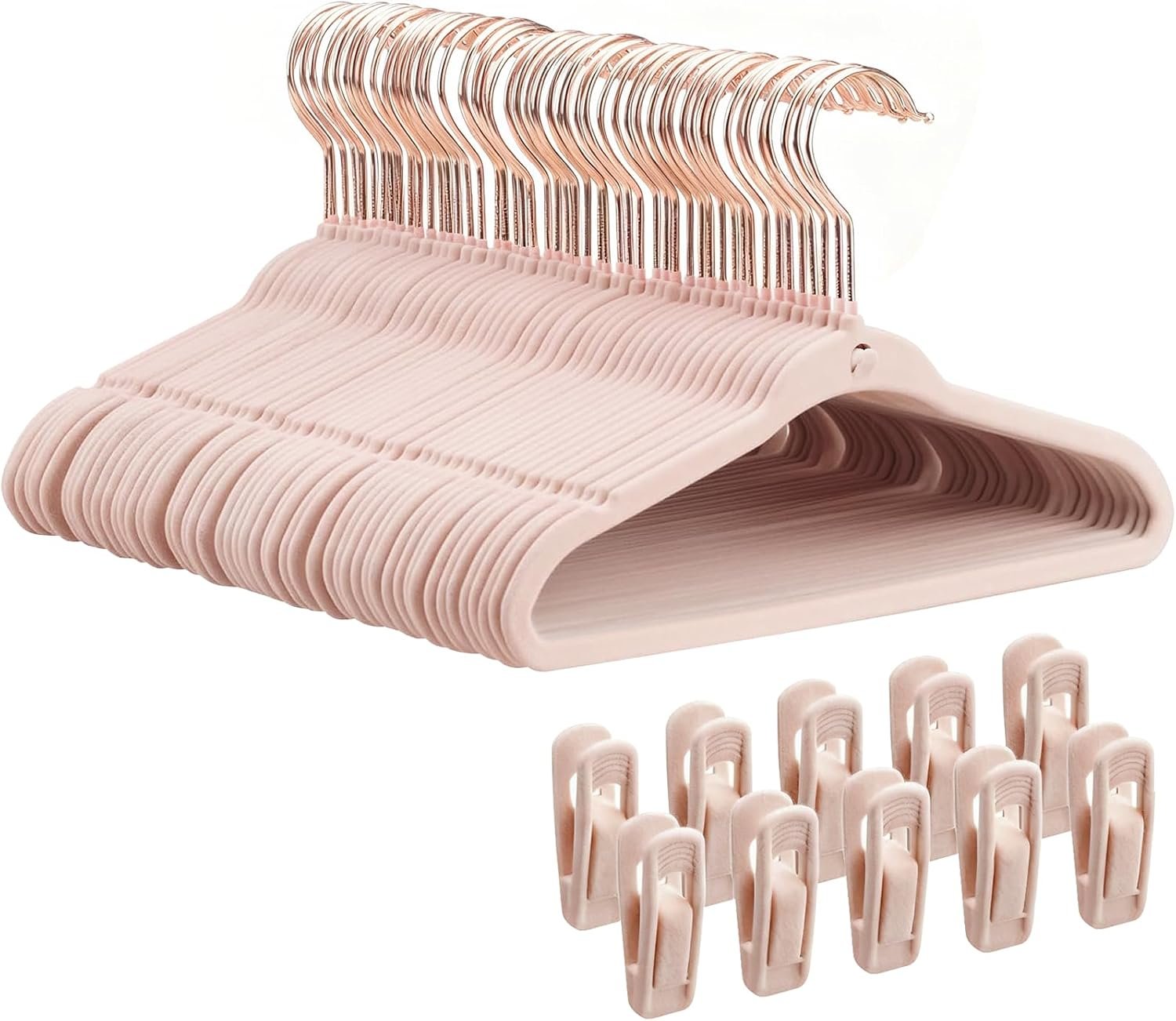 Baby Velvet Hangers, Felt Toddler Hangers, 11″, Pink, 50 Pack