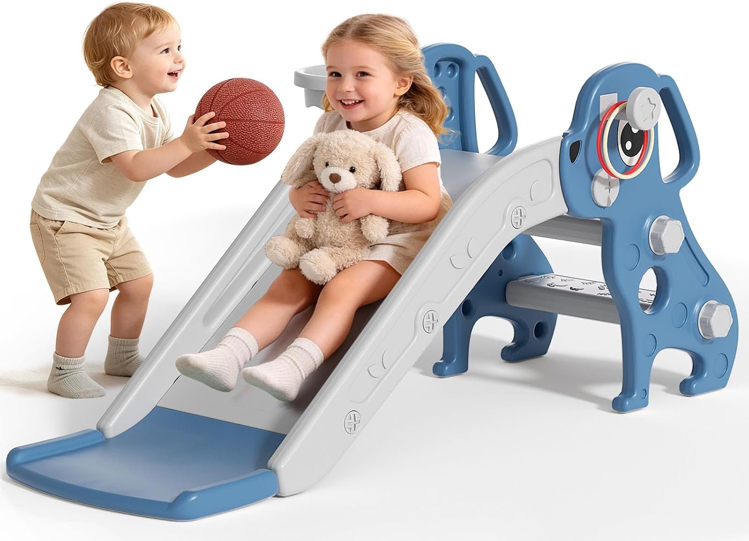 BIERUM Toddler Slide, 4 in 1 Kids Slide for 1-3 Indoor Outdoor