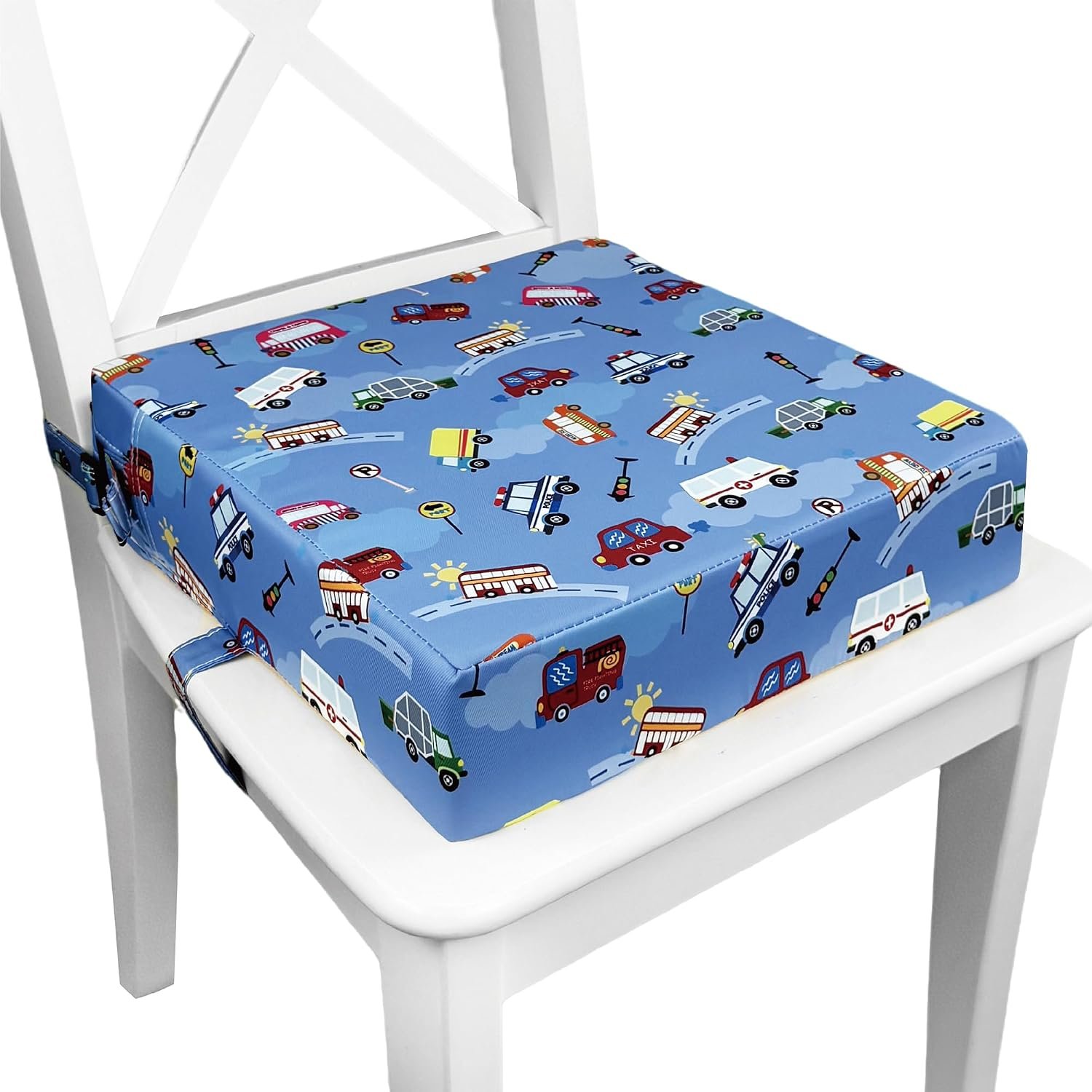 Toddler Booster Seat for Dining Table, Portable Kids Booster Seat for Kitchen Chair with Adjustable Straps, Non-Slip Bottom, Water-Resistant and Easy to Clean, Car