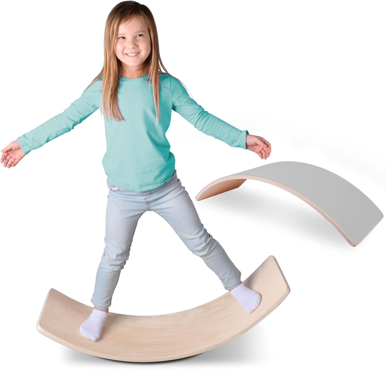 Acorn Avenue Non Slip Balance Board – Felt Rocker Board Durable Wood- Kids