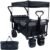 Collapsible Folding Wagon Cart with Removable Canopy, Heavy Duty 250lbs Utility Cart, 4″ All-Terrain Wheels with Brakes, Adjustable Push-Pull Handles & Cooler Bag for Beach, Camping, Garden, Sports