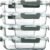 M MCIRCO 8 Pack,30 oz Glass Food Storage Containers with Lids, Gray