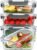 M MCIRCO 5 Pack 36 oz Glass Food Storage Containers with Lids,4.5 Cups,Gray