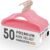 Smartor Kids Velvet Hangers 50 Pack, 14 Inch Premium Non Slip Kids Felt Hangers for Closet, Space Saving Toddler Clothes Hanger for Youth’s Childrens’ Clothes (Rose Gold Hook)- Pink