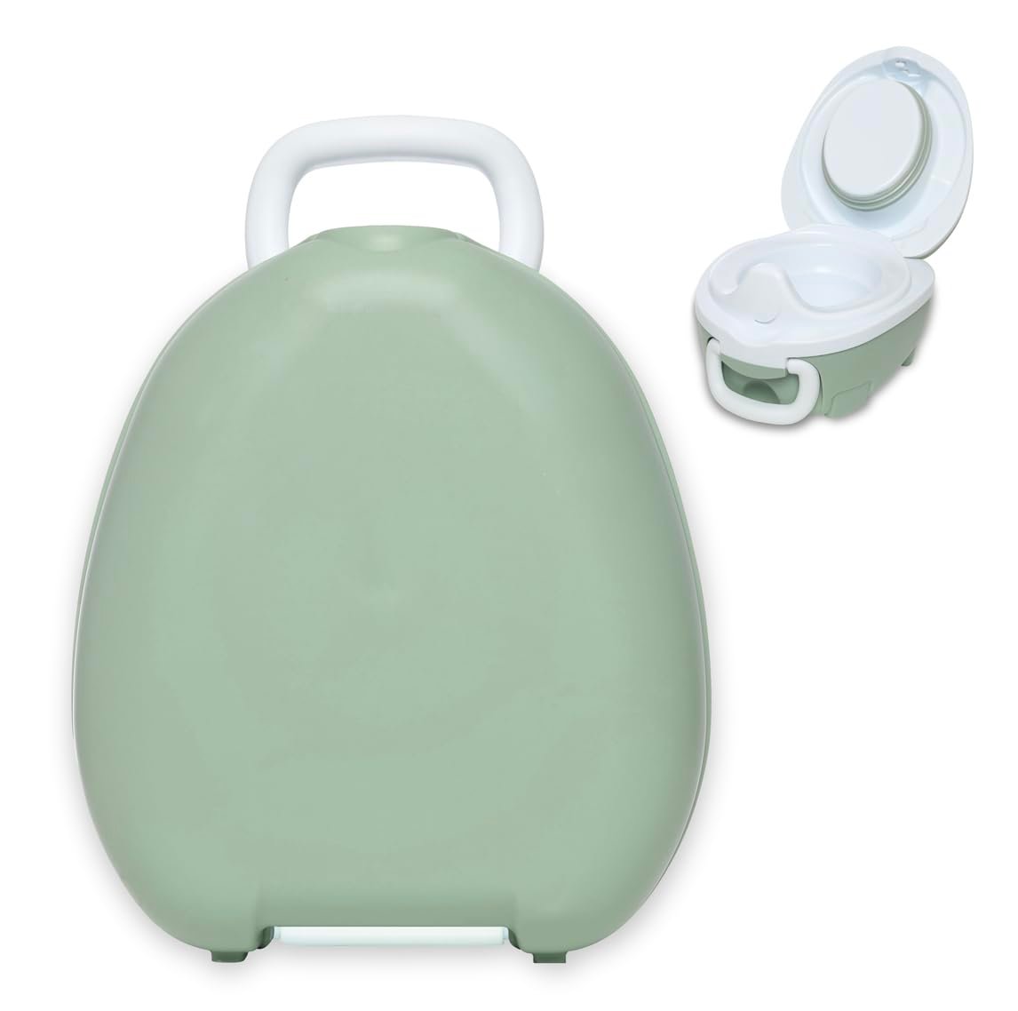 My Carry Potty – Green Pastel Travel Potty, Award-Winning Portable Toddler Toilet Seat for Kids to Take Everywhere