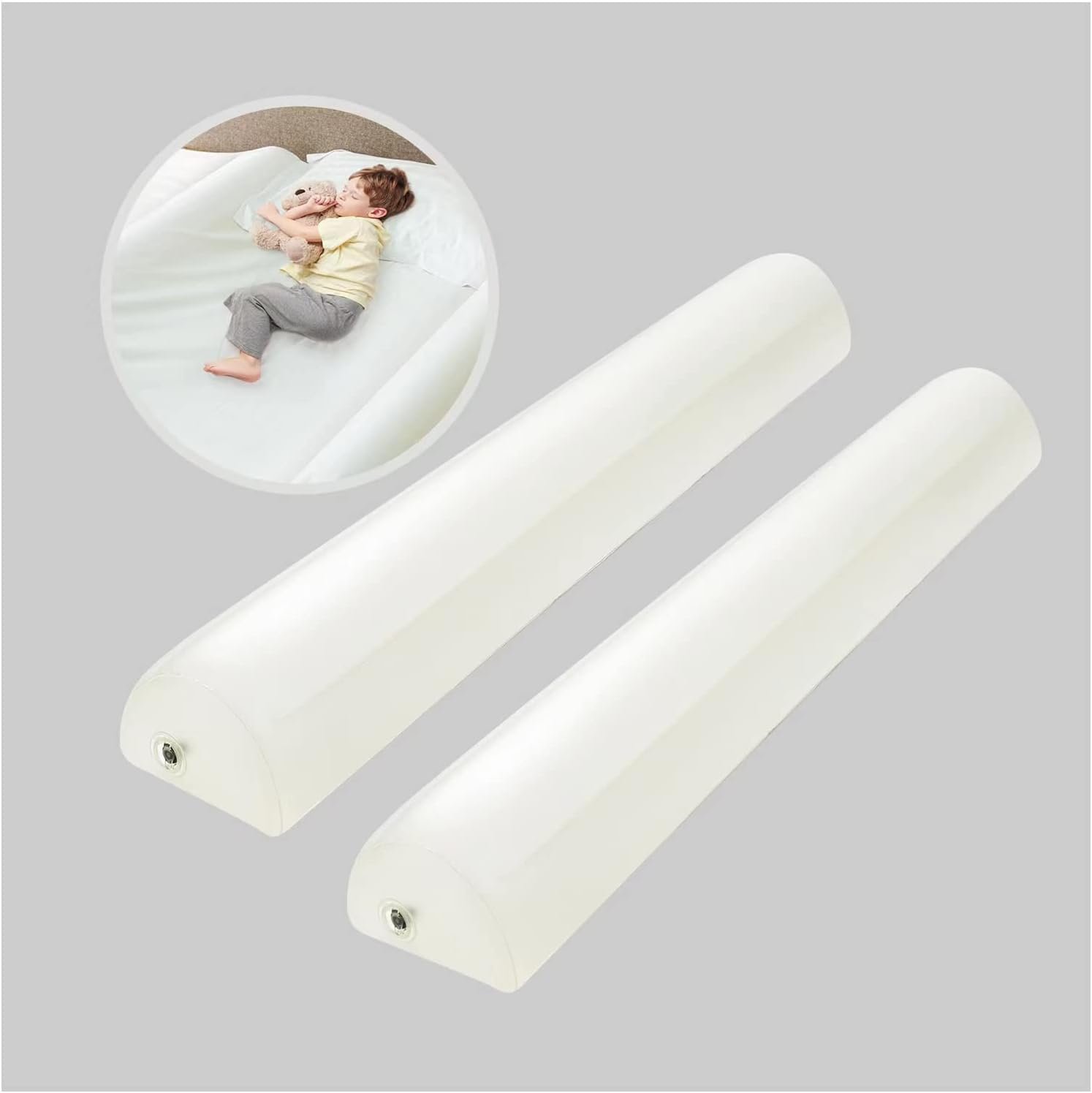 USHMA [2-Pack] Travel Bed Rails for Toddlers | Inflatable Bed Rails, Blow Up Portable Bed Rail for Kids | Toddler Bed Guard Rail for Full, Queen, King Size Beds | Bed Rail for Home, Hotel or Travel
