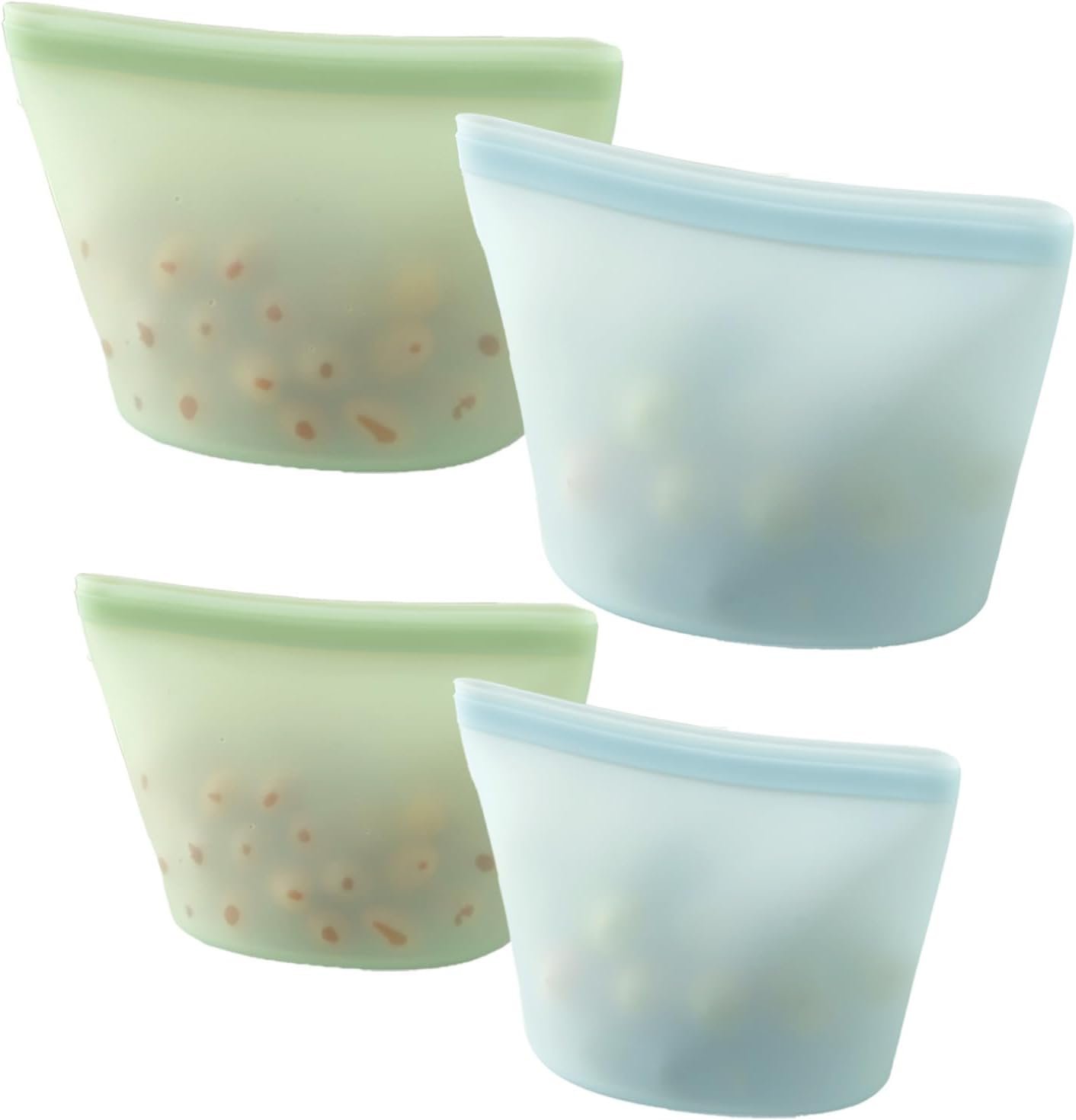 PandaEar 4 Pack Reusable Silicone Food Storage Bags, 34oz & 17oz