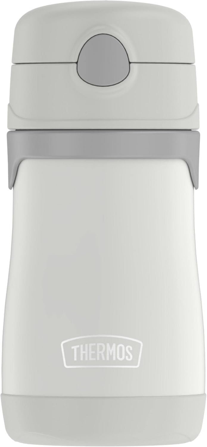 THERMOS BABY 10 ounce Stainless Steel Vacuum Insulated Straw Bottle, Gray