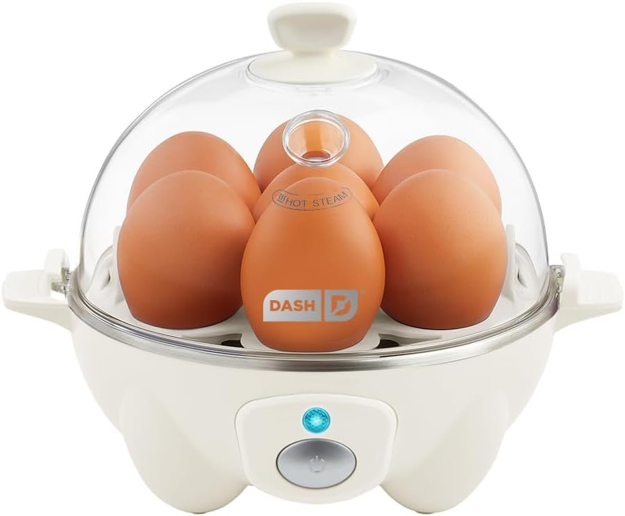 Dash Rapid Egg Cooker, 7 Eggs, Hard Boiled, Poached & Omelettes, Cream