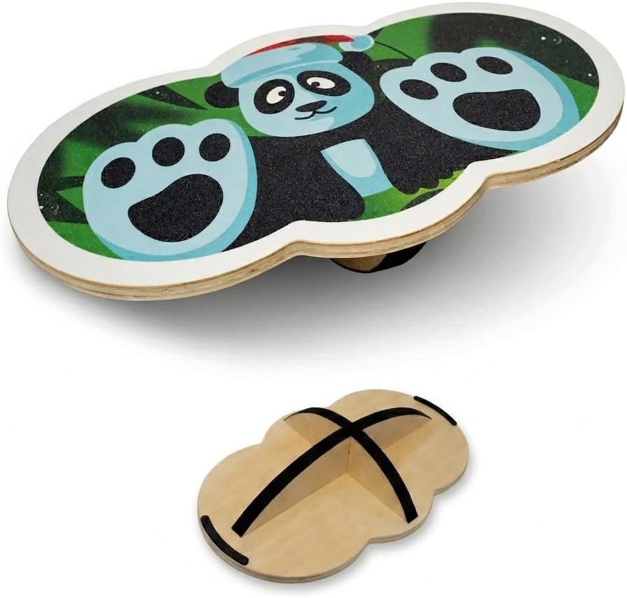 Wooden Balance Board for Kids, 360 Rotation Wobble Board for Balance and Core Training
