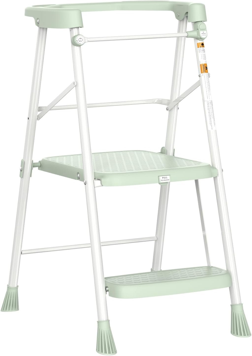 HBTower Kids 2 Steps Step Stool, Foldable Toddler Tower with Safety Railing