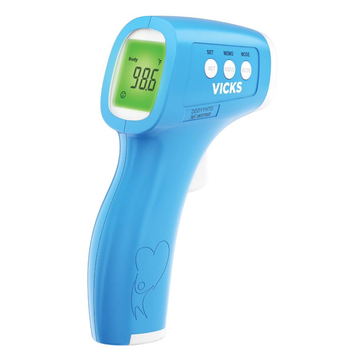Vicks Non-Contact Infrared Thermometer for Forehead, Food & Bath, Blue