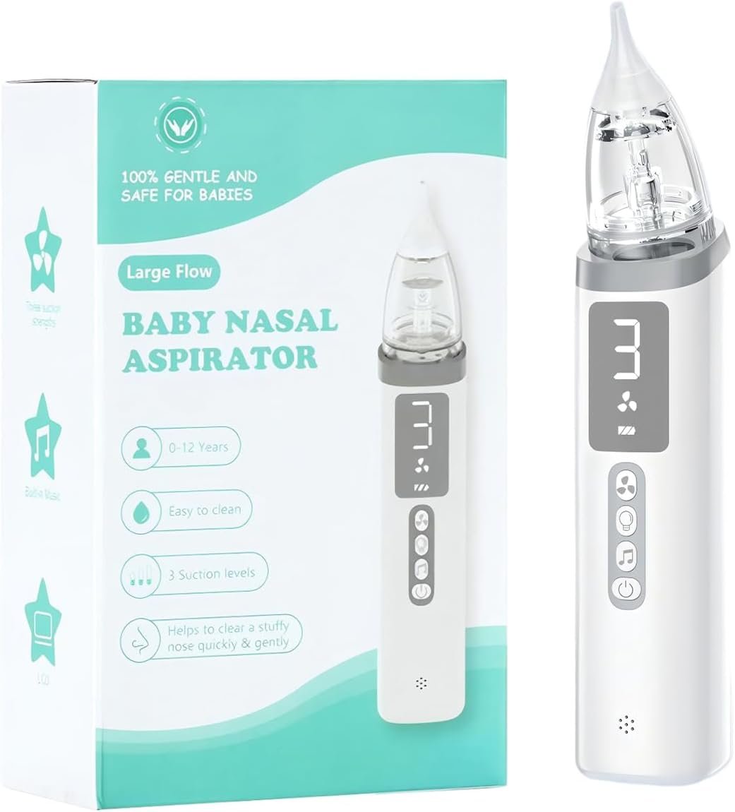 Baby Nasal Aspirator, Electric Nose Sucker with Anti‑Backflow Structure