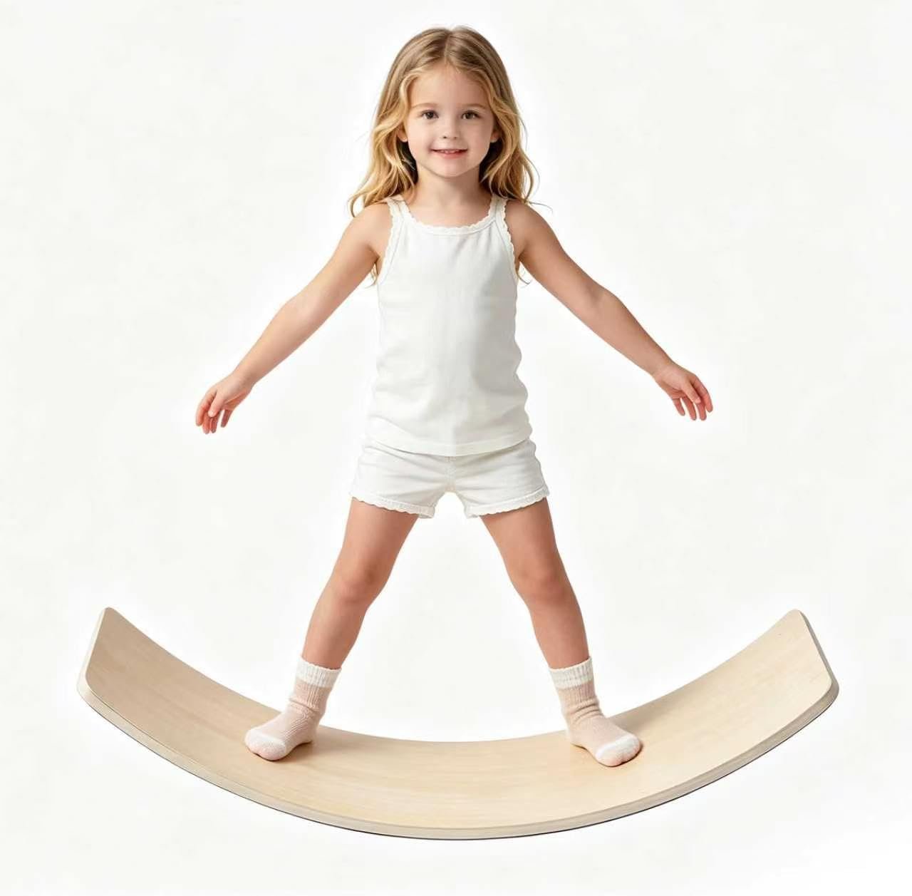41 Inch Wooden Wobble Balance Board Kids,Toddler Balance Board With Felt Base