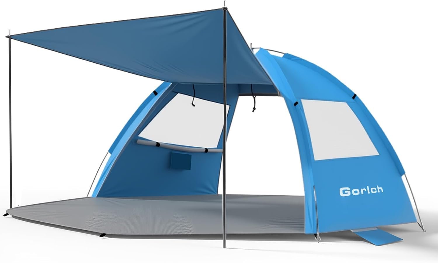 Gorich Beach Tent Sun Shelter with Canopy, Easy Setup UPF50+ UV Protection Sun Shade for 3-4/5-6/7-8 Person, Lightweight & Compact Beach Umbrella for Family Travel