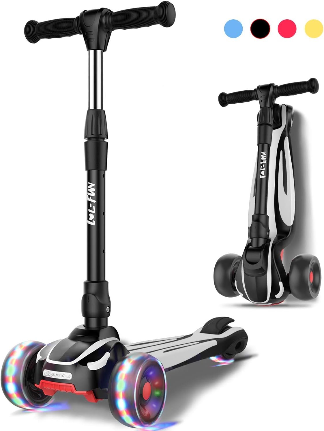 3 Wheels Scooter for Kids Ages 3-12 with Adjustable Height & LED Light