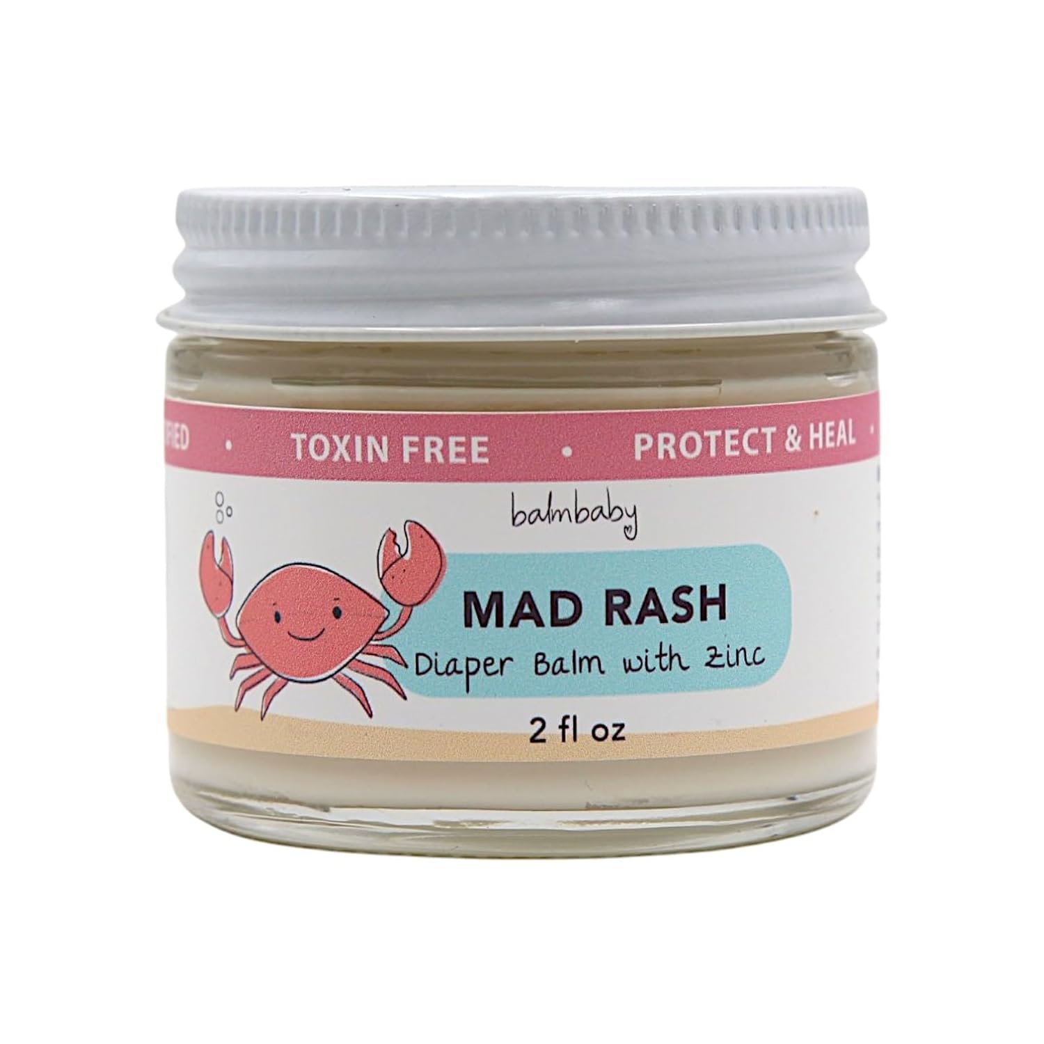 Mad Rash Diaper Balm with Zinc by Balm Baby – Natural Diaper Rash Cream & Multipurpose Baby Skin Ointment with Calendula, Vegan – Soothing, Healing, Moisturizing – Newborn Cradle Cap