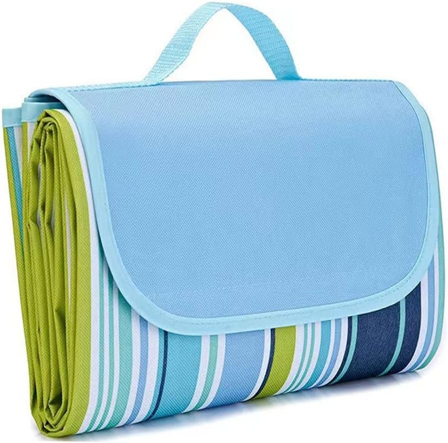 LRUUIDDE Extra Large 80″x 80″ Beach Blanket, Outdoor Picnic Blankets, Waterproof Sandproof Portable Blankets, Foldable and Lightweight for Spring Summer Camping, Beach, Park (Blue, 80×80 in)