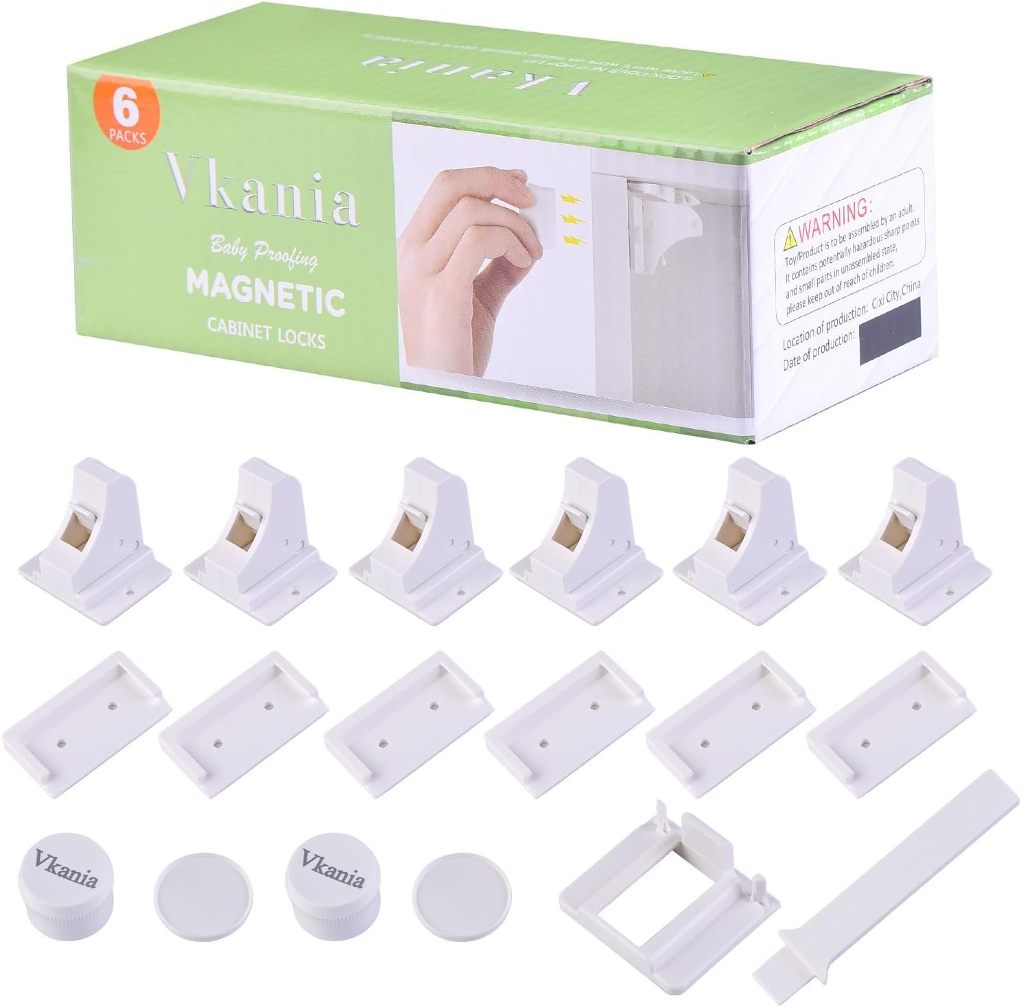 6-Pack Magnetic Cabinet Locks Baby Proofing