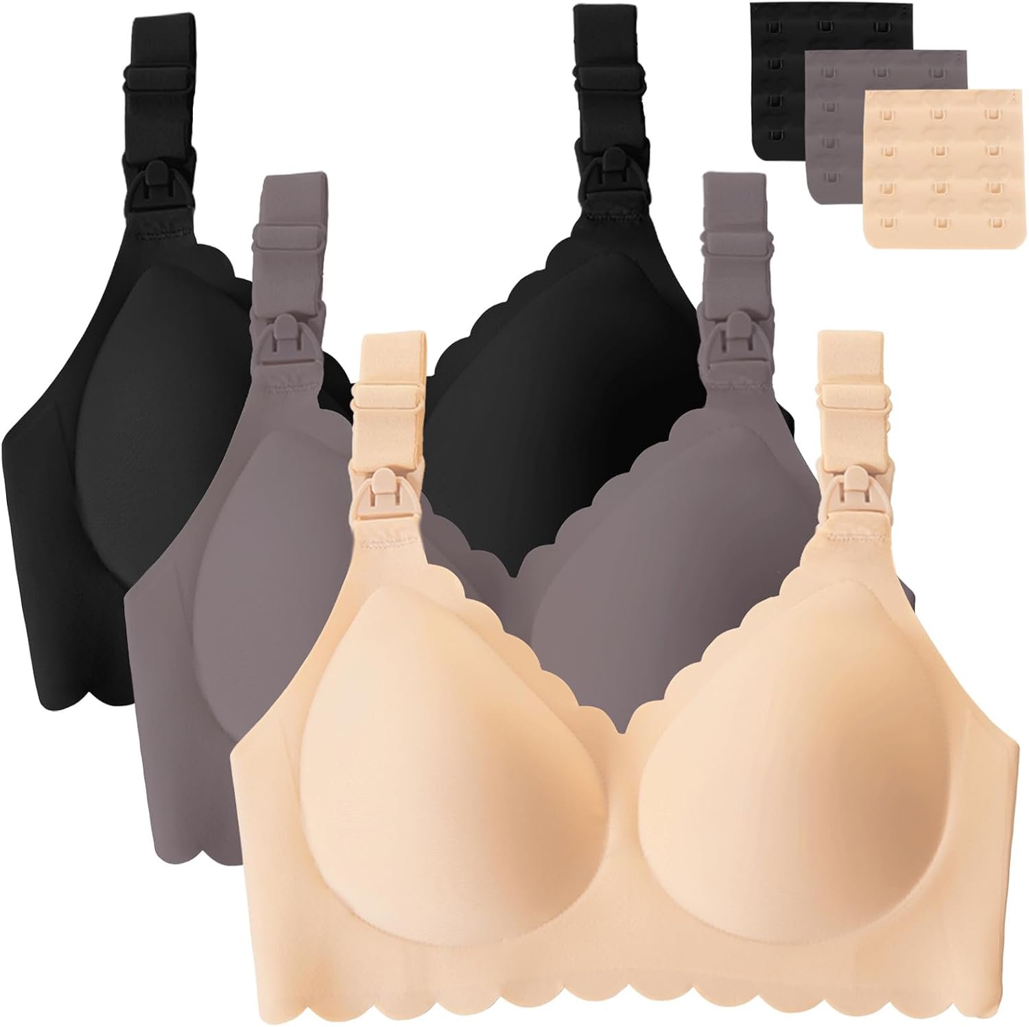 Gailife 3 Pack Nursing Bras for Breastfeeding Seamless Maternity Sleep Bra
