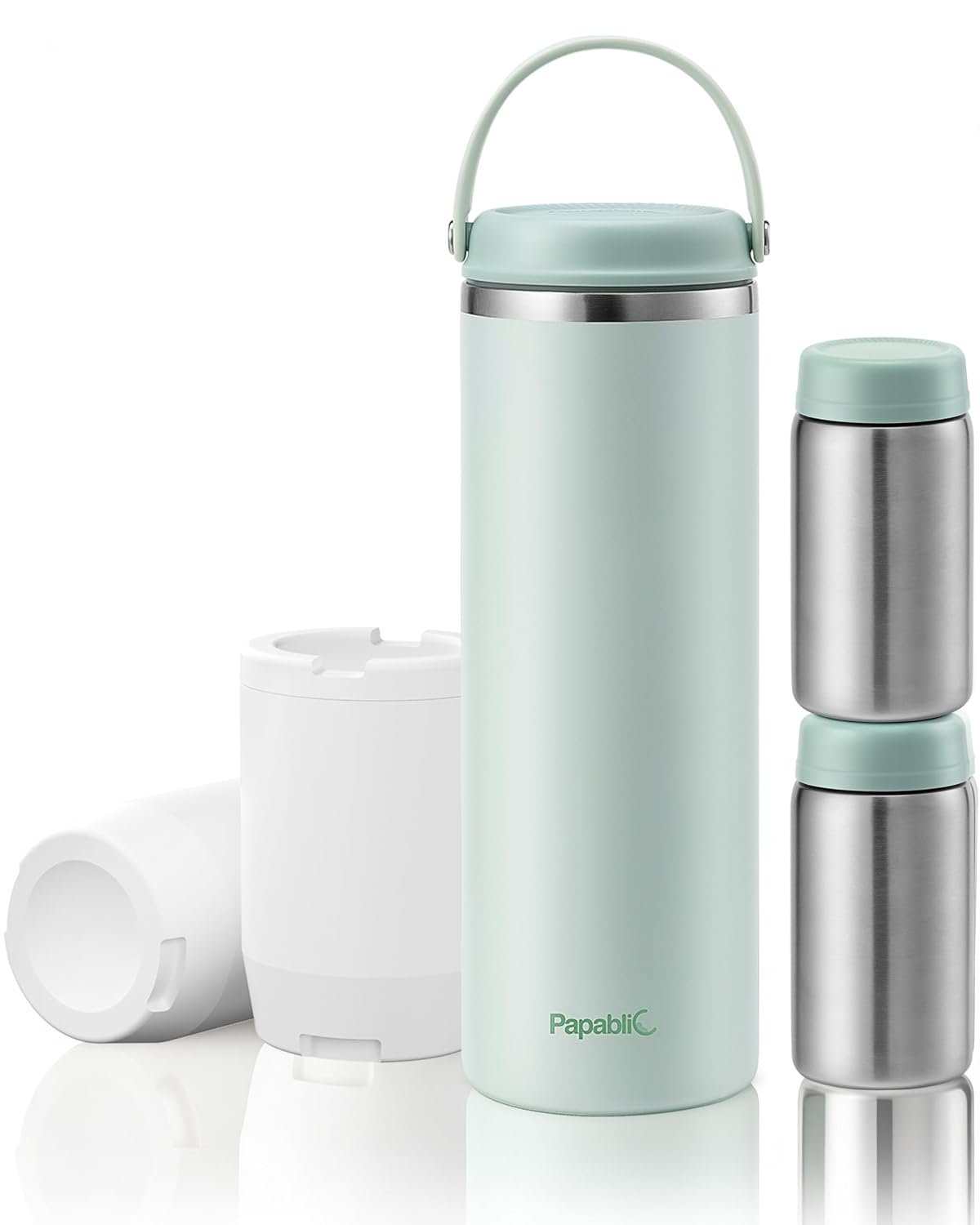 Papablic 360° CapsuleChill Breastmilk Cooler with Stainless Steel Bottles