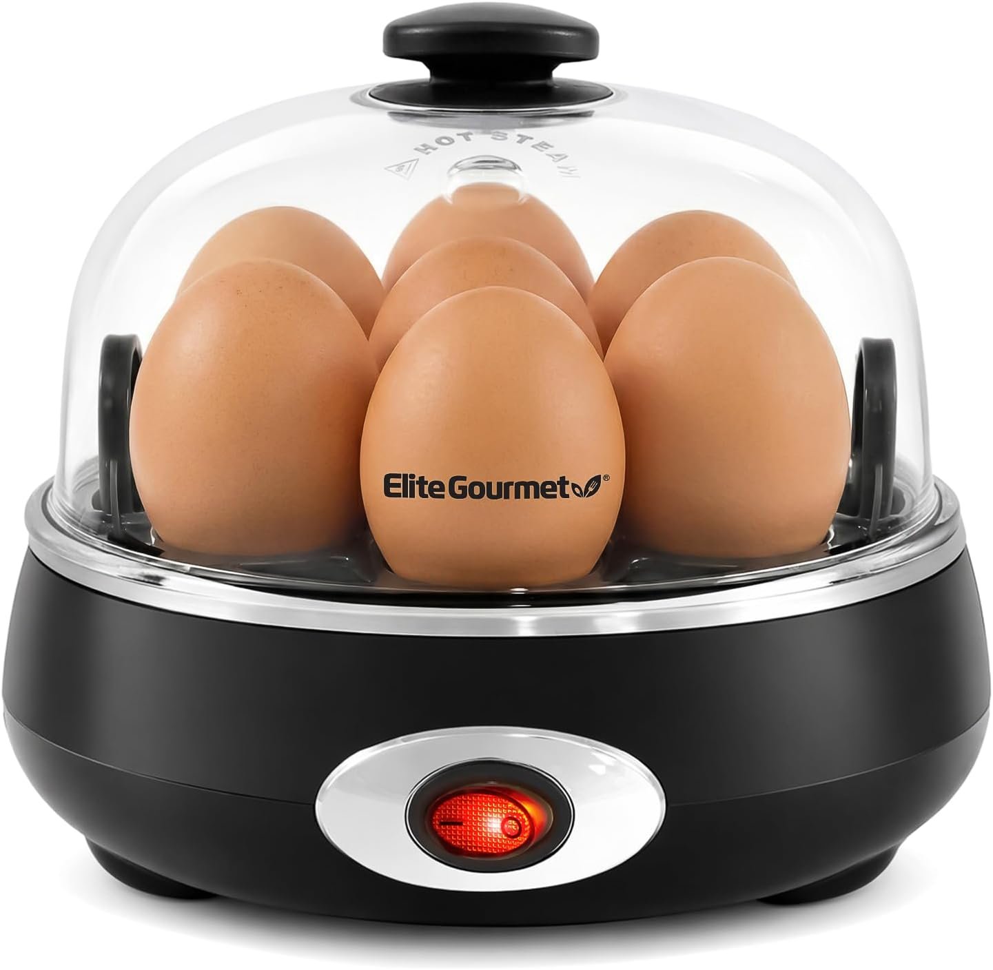 Elite Gourmet 7-Egg Rapid Egg Cooker, Poacher/Omelet Maker, Auto Shut-Off