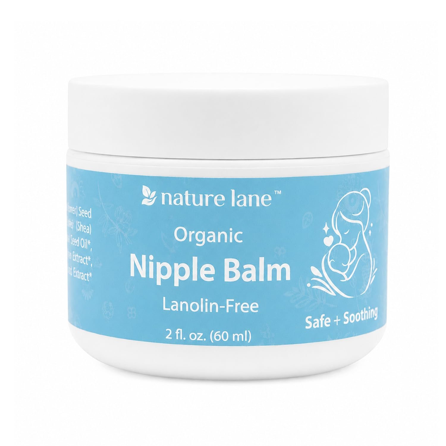 Organic Nipple Balm, 2 fl oz – Lanolin-Free Nipple Cream for Breastfeeding, Safe for Baby, No Wipe Off, Soothing Nipple Butter for Nursing and Pumping, Postpartum Essentials