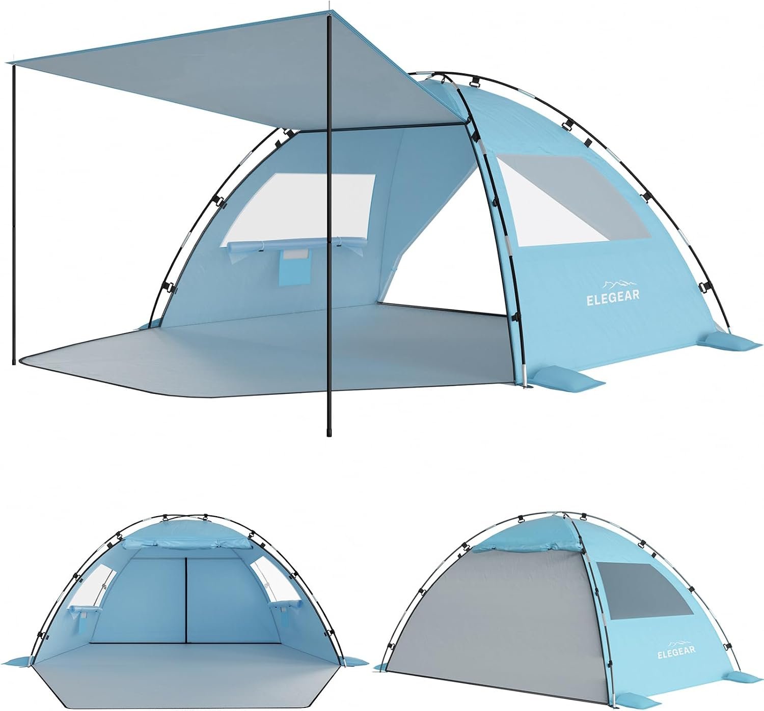 Elegear CumbreX™ Beach Tent Sun Shelter with Canopy, 4-5 Person, Sky Blue