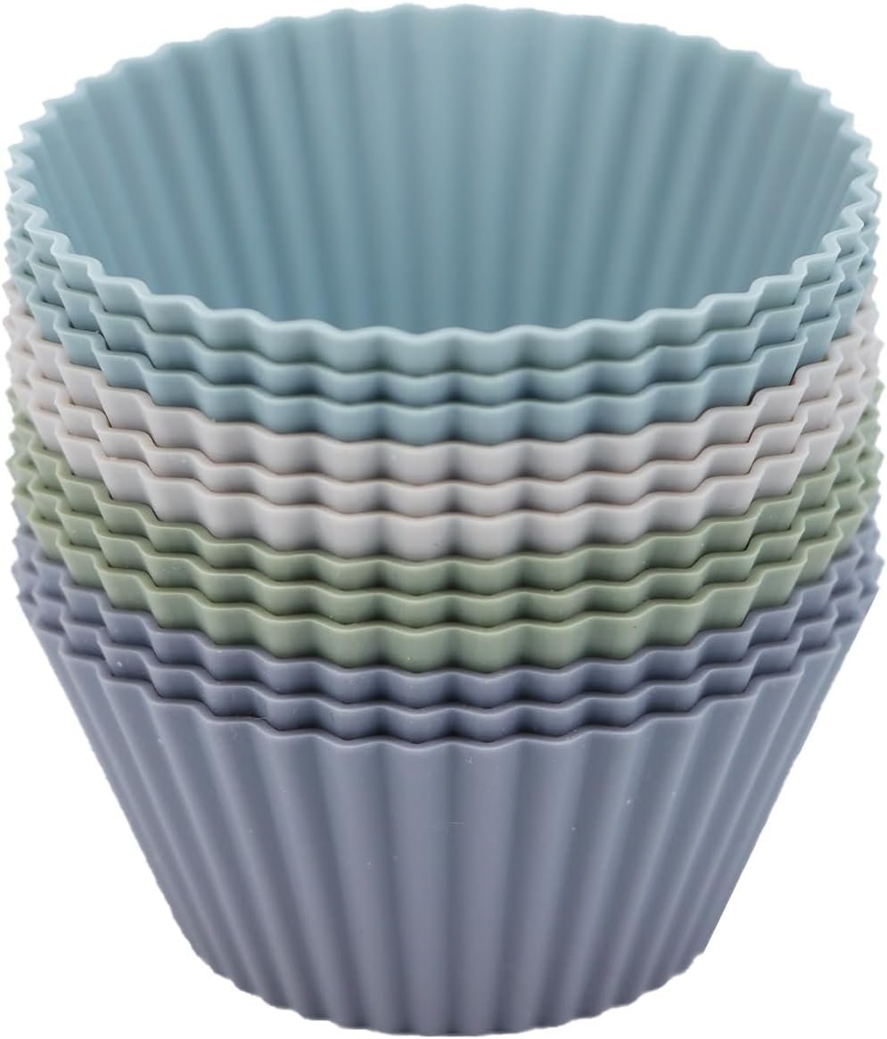 Silicone Baking Muffin Cups, 12Pack Reusable Cupcake Liners Cake Molds