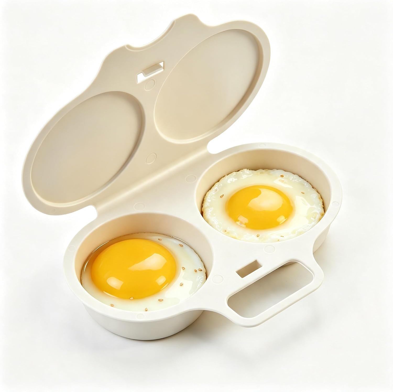 Dual Cavity Microwave Egg Poacher, 2027 New Egg Cooker Microwave (White)