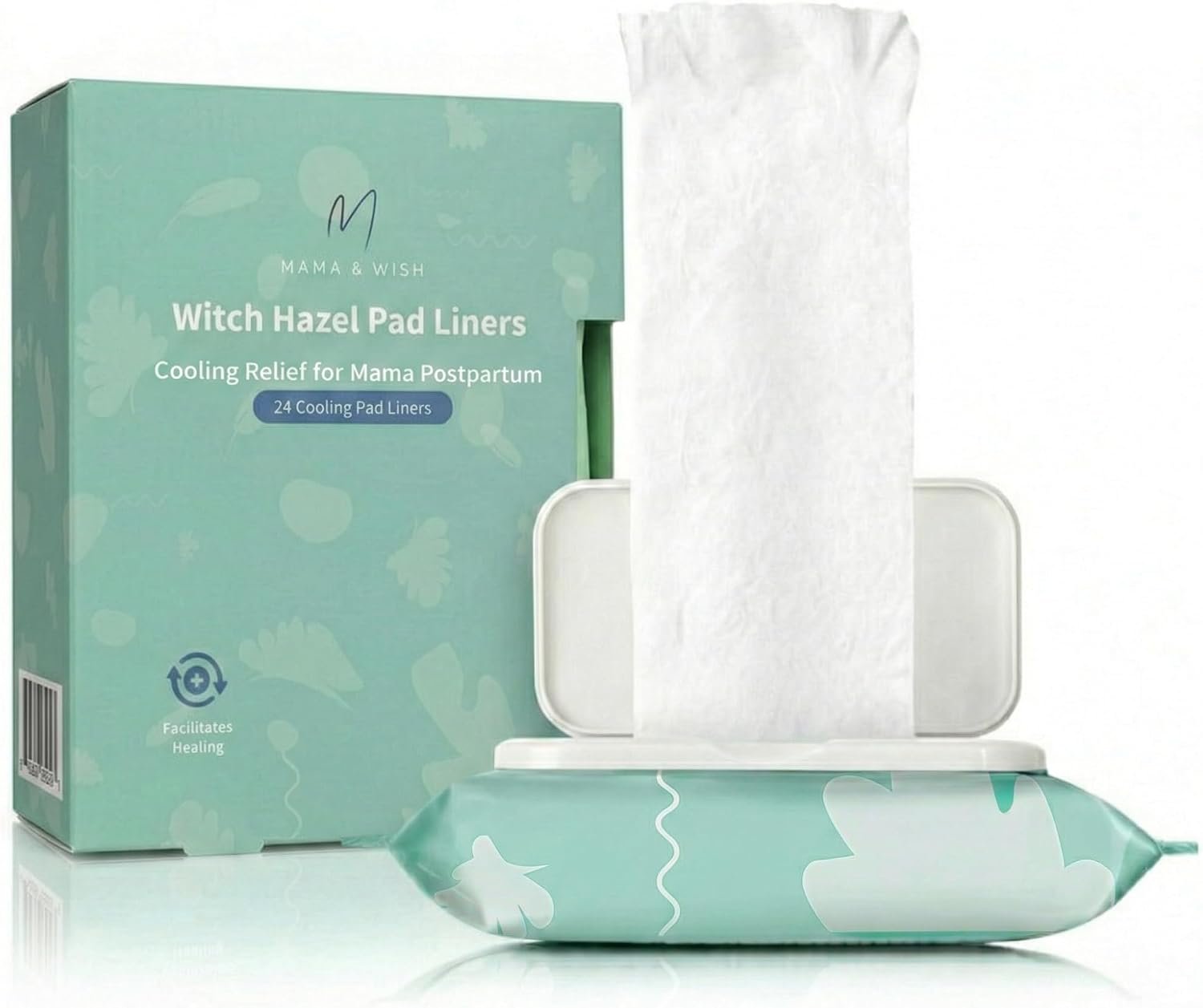 Mama & Wish Witch Hazel Pads for Postpartum Care | 24 Full-Length Liners