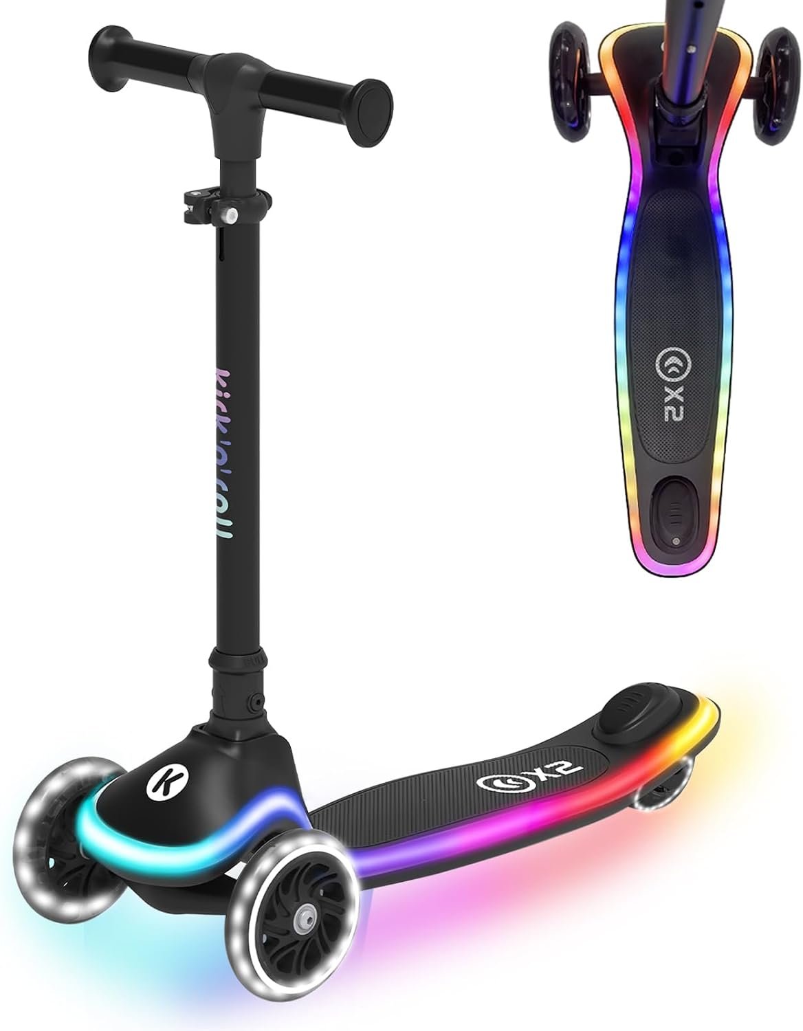 Toddler Scooter 3 Wheel Kids Scooters with Dynamic Light Deck & LED Wheels