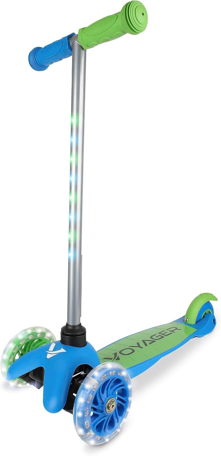 Scooter for Kids Ages 3-5 – Light Up Wheels, Extra Wide Deck, Foot Activated Break, Self Balancing Kids Toys for Boys & Girls