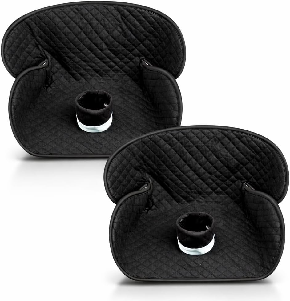 Potty Training Car Seat Protector, 2 Pack Waterproof Piddle Pads Carseat, 100% Leak-Proof Machine Washable Car Seat Liner, Non-Slip Crash-Test Approved Cover for Toddlers (Black)