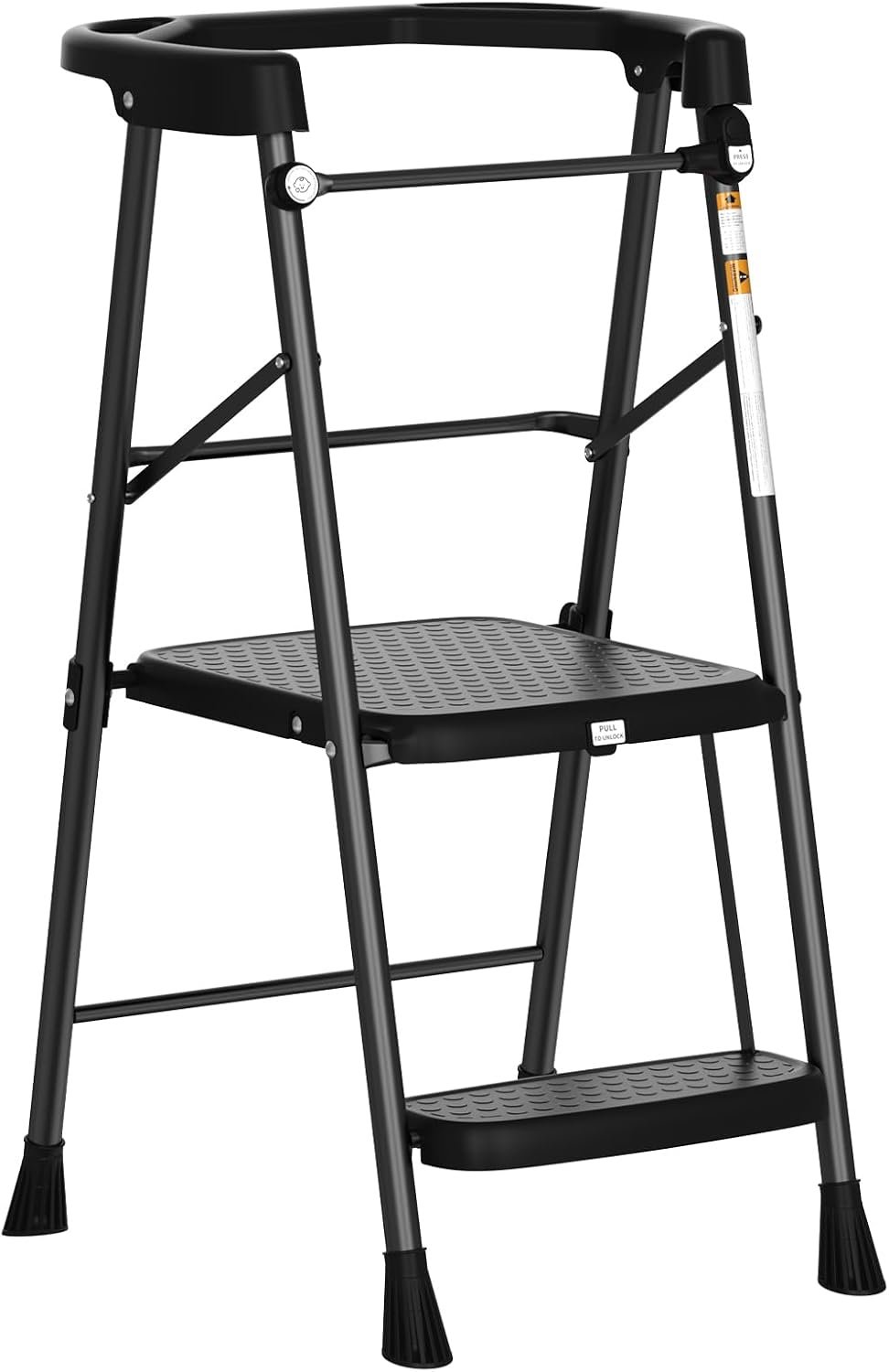 HBTower Kids 2 Steps Step Stool, Foldable Toddler Tower with Safety Railing