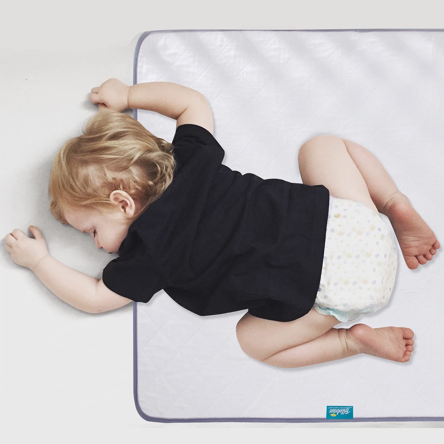 Waterproof Crib Mattress Protector, Washable Pee Pads 27″ x 38″, White