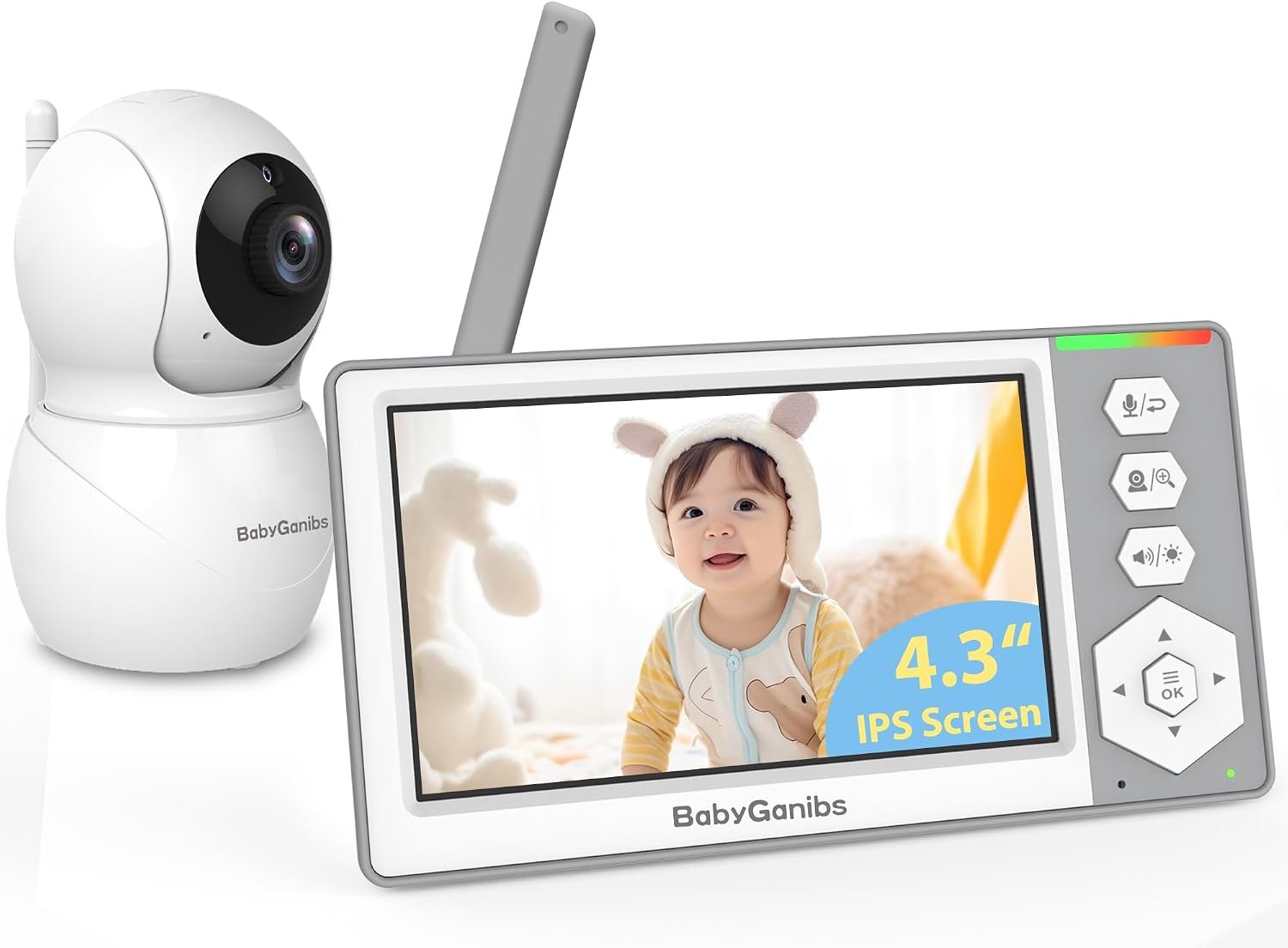 Baby Monitor with Camera and Audio No WiFi Remote Control 4.3”