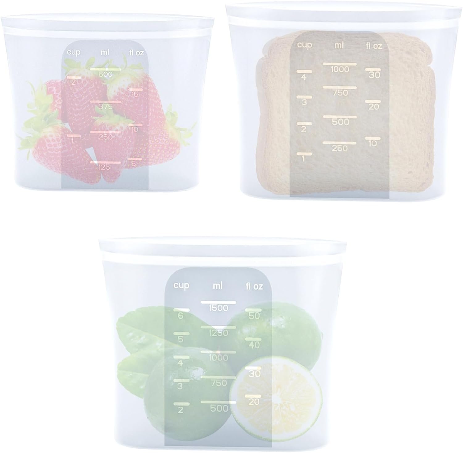 Reusable Silicone Food Storage Bags Freezer Bags BPA Free