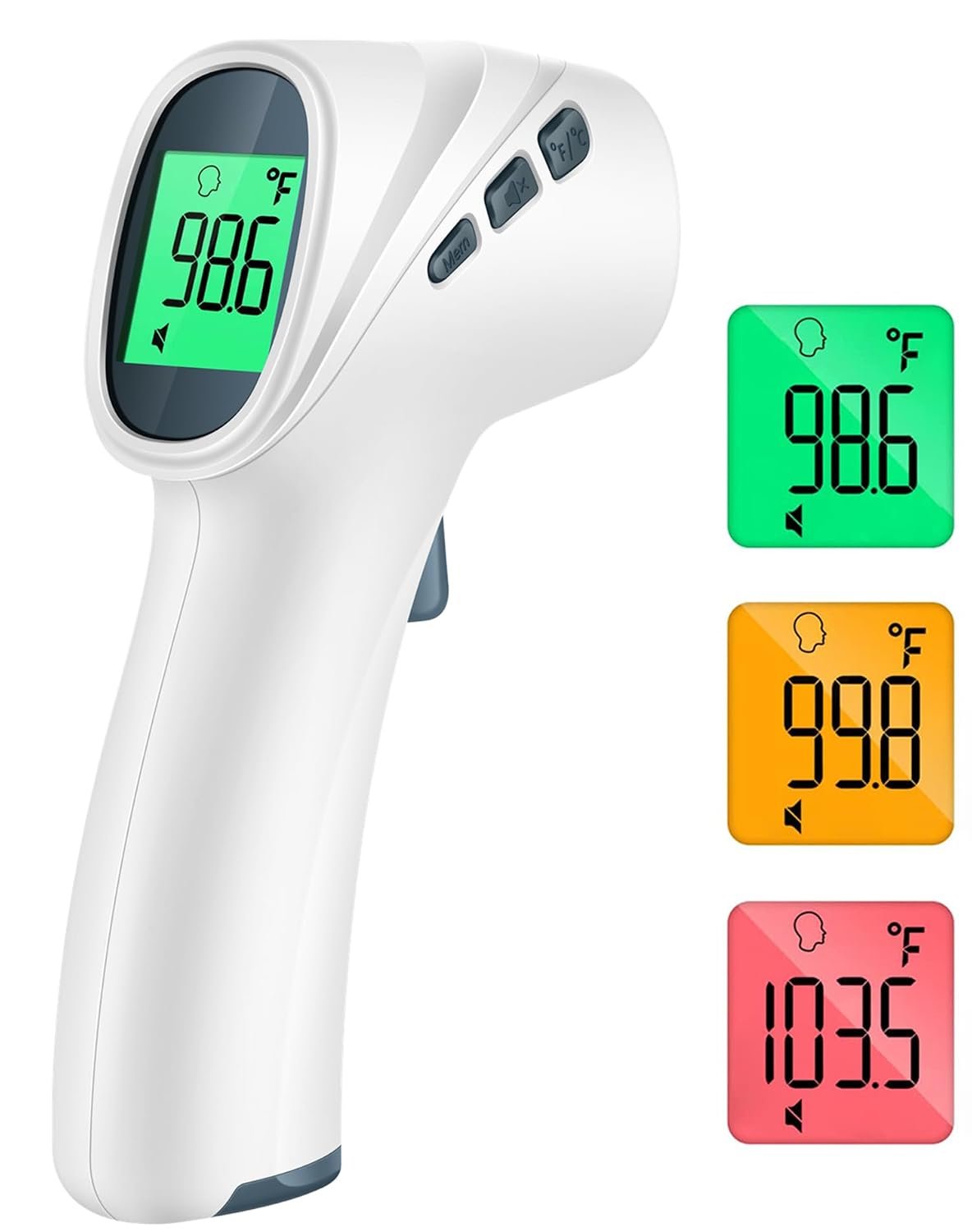 Forehead Thermometer for Adults and Kids, Non Contact, 1s Result (Gray)