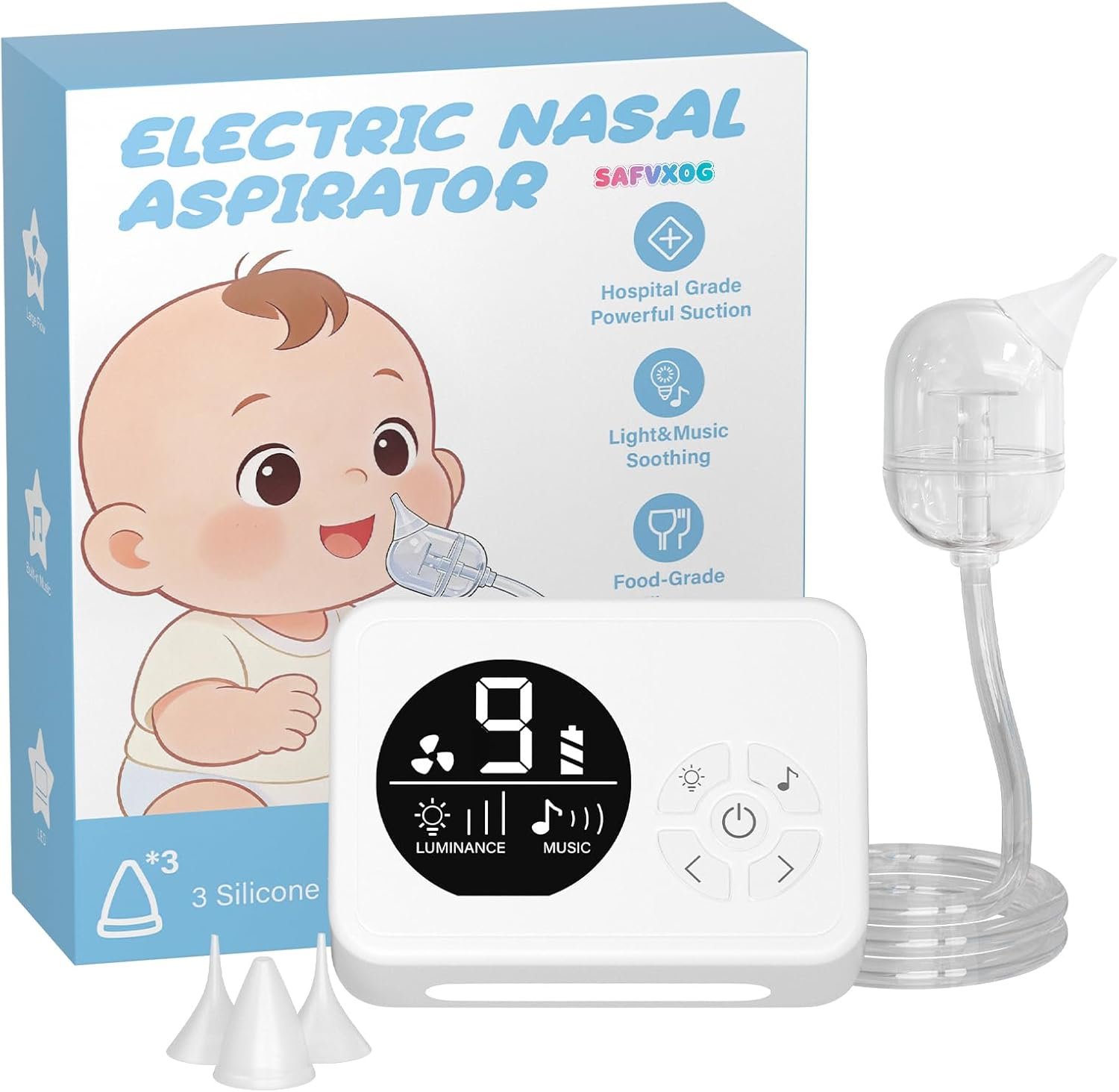 Nasal Aspirator for Baby Hospital Grade 9-Level Suction Nose Sucker