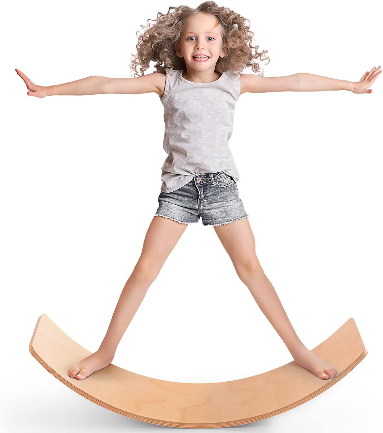 36″ Balance Board Kids, Wooden Wobble Board, Montessori Balance Toy