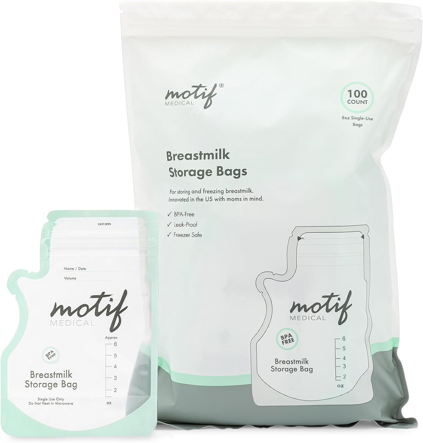 Motif Medical Breastmilk Storage Bags, 100 Count
