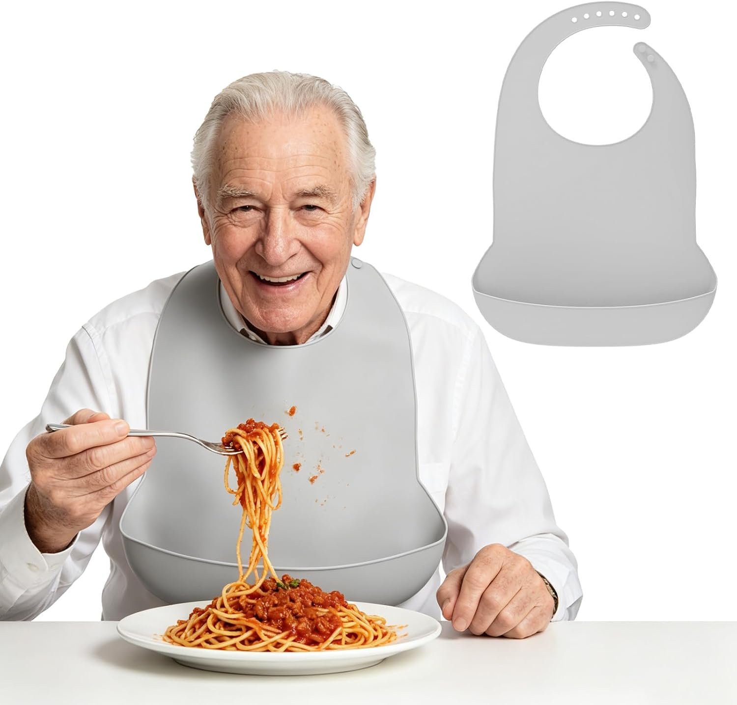 Silicone Adult Bibs, Adjustable Waterproof Clothing Protector