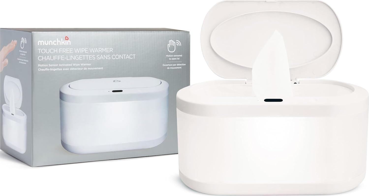 Munchkin Touch Free Baby Wipe Warmer with Nightlight & Motion Sensor, White