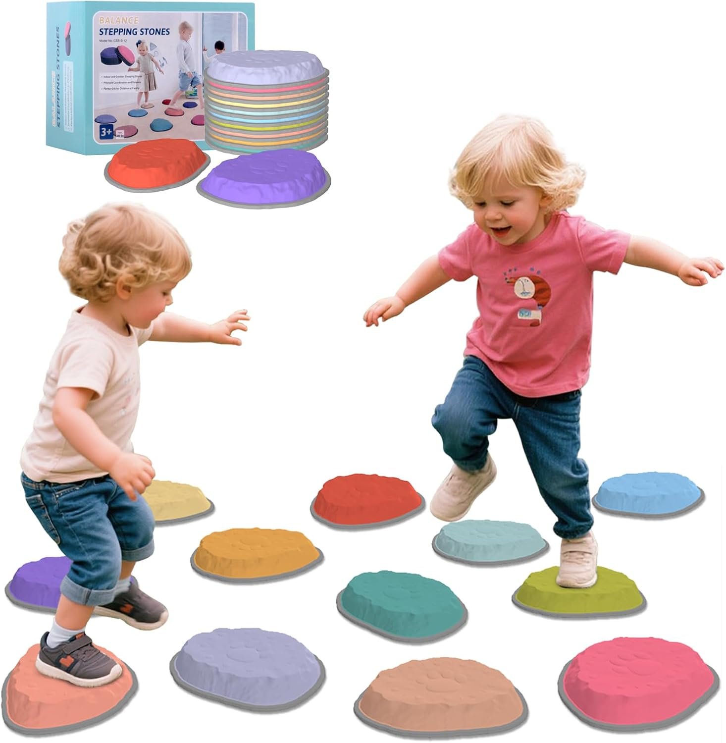 8/12 PCS Stepping Stones for Kids, Toddler Obstacle Course Floor Is Lava